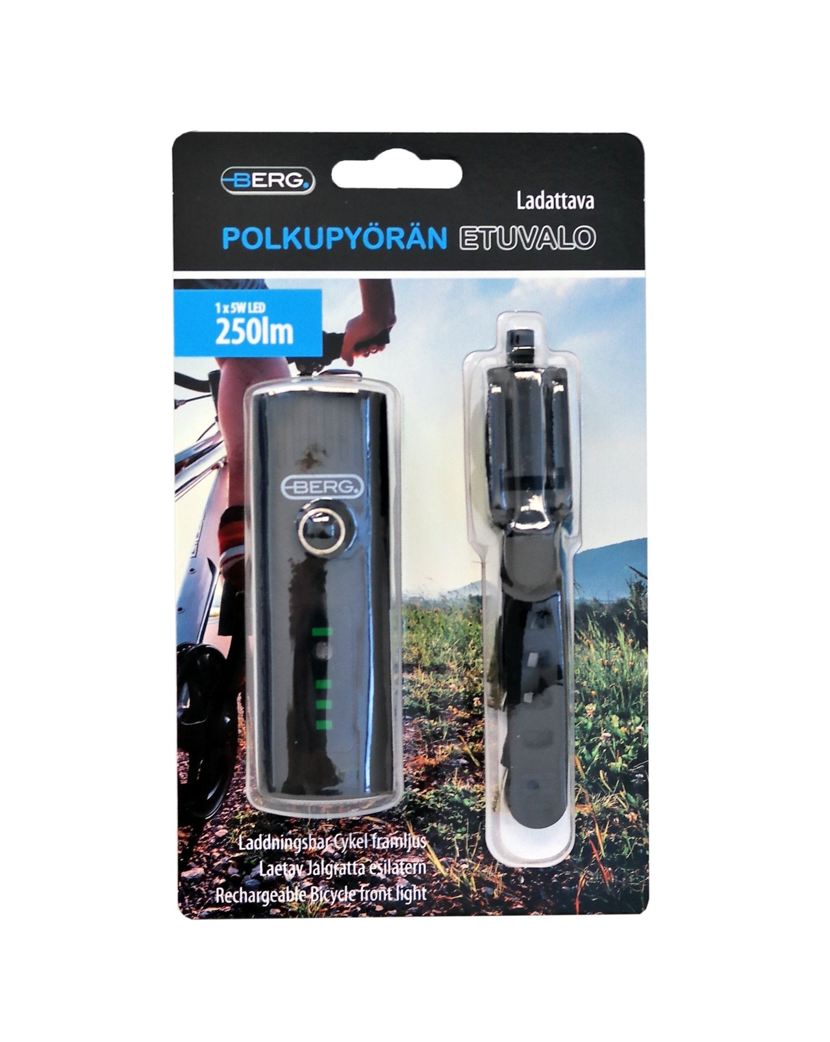 Berg Polkupyörän etuvalo ladattava 250lm - My Store - #Otsavalot# - #Taskulamput# - #Otsalamput#