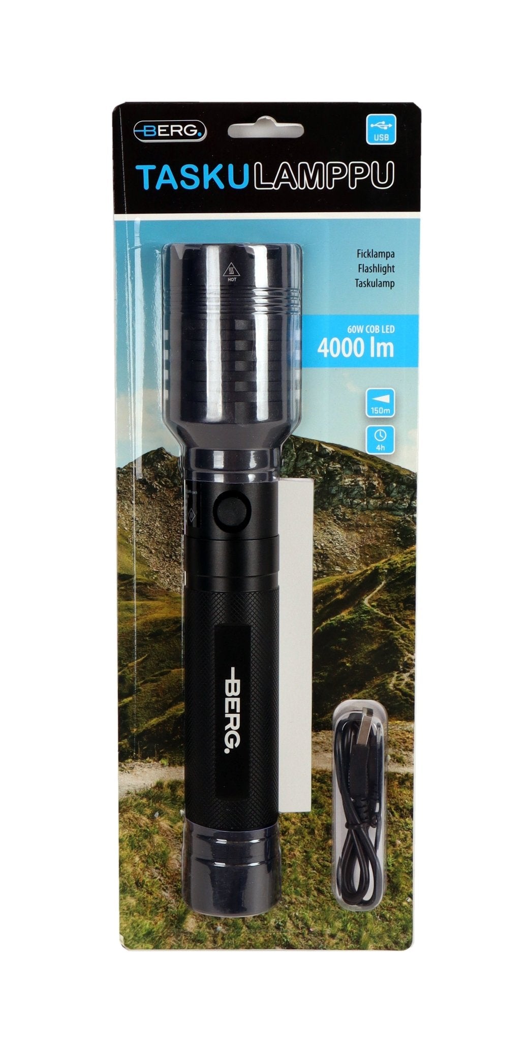 Berg Taskulamppu ladattava 60W 4000lm - My Store - #Otsavalot# - #Taskulamput# - #Otsalamput#